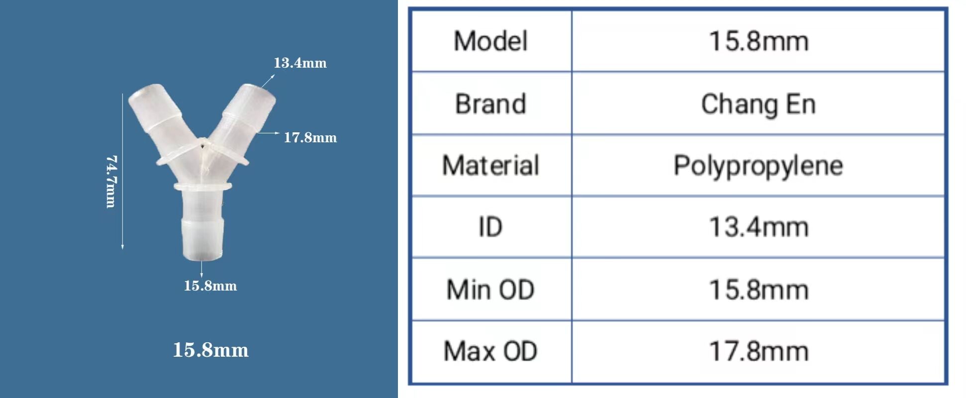 Plastic Wye Pipe Fitting Plastic Y Connector Tube ID 9.5mm Equal Barb Y Shape 3 Ways Hose Barbed Tube Connector For Fluid Dispen factory