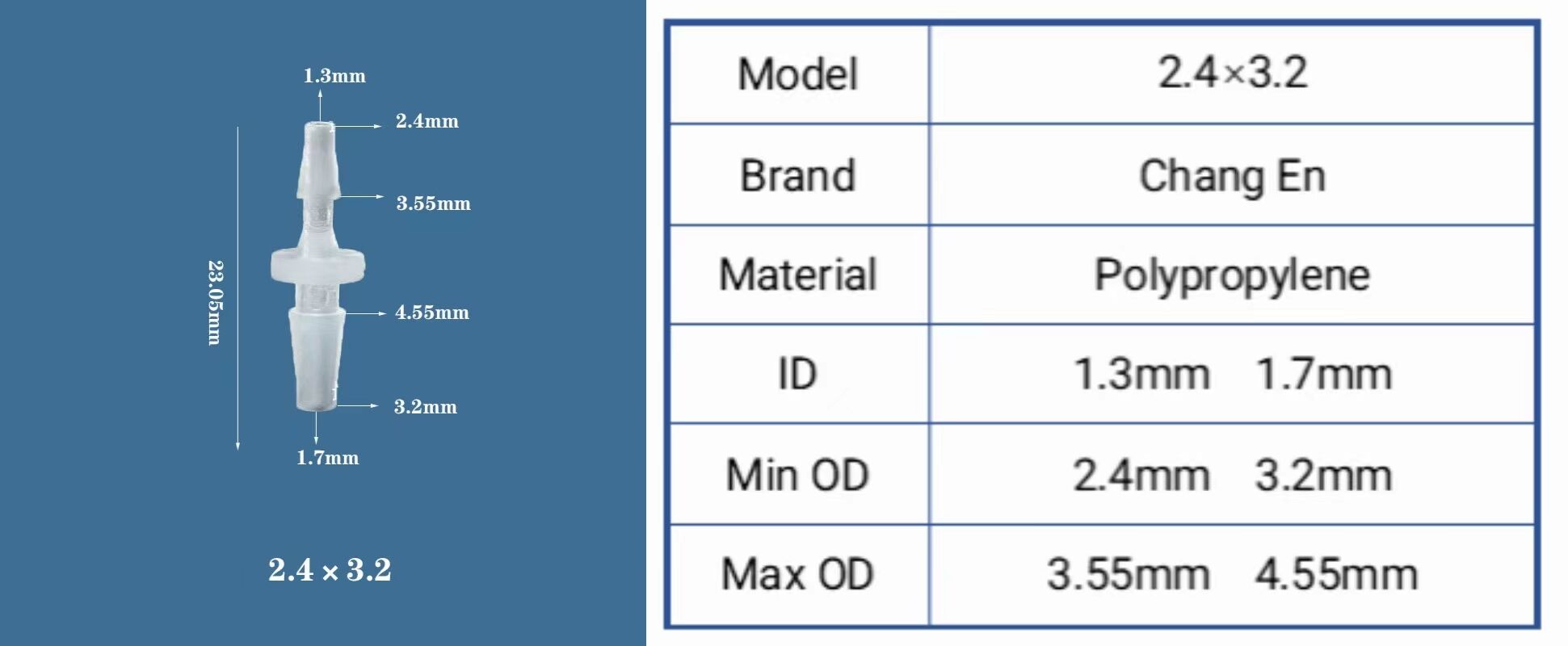 Flexible hose connector pp plastic straight through joint pipe reductor fittings supplier