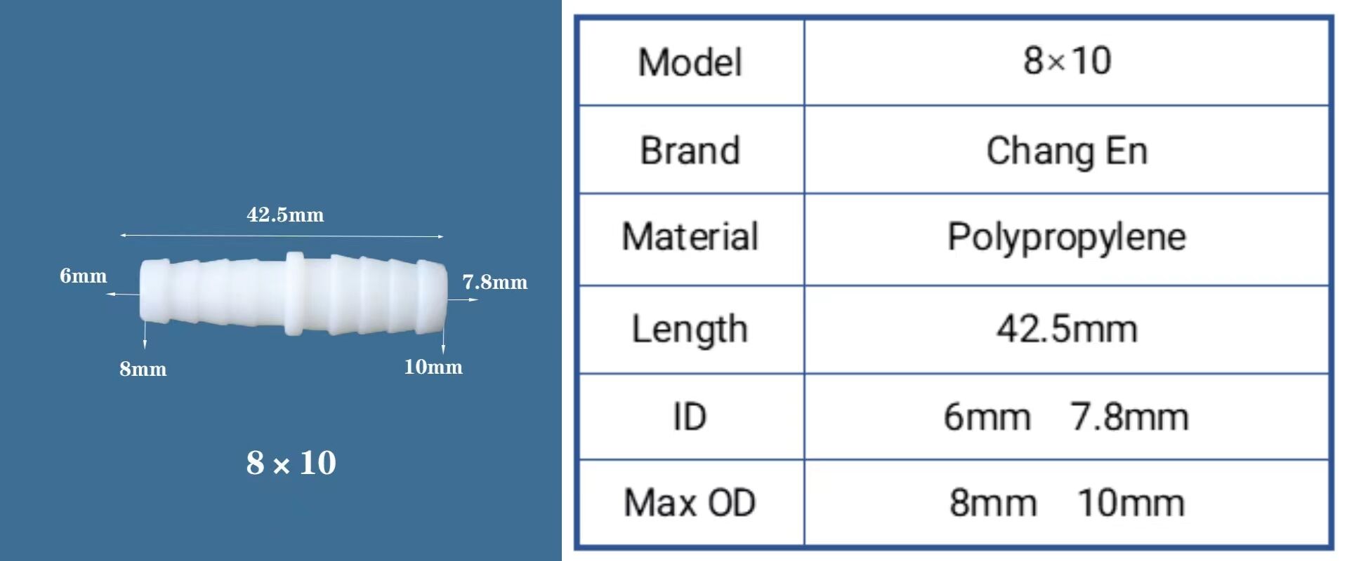 Corrosion resistance straight through connector hose reductor details