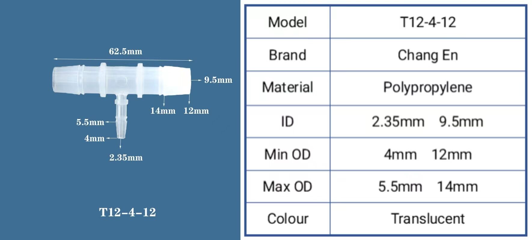 Chang En Medical 3 Ways Equal Reducer Tubing Barb Tee Joint Plastic Small Barbed Tube T Pipe Fittings factory