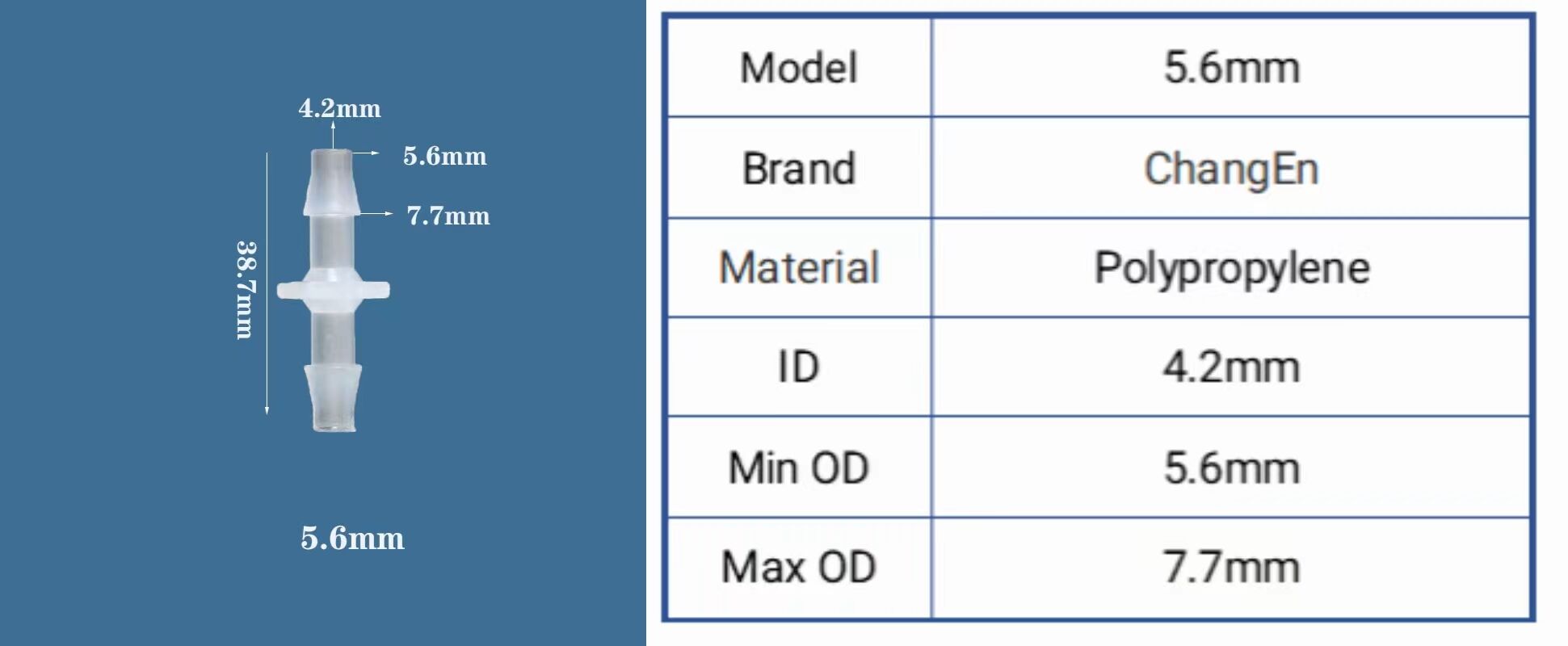 3/8inchesTransparent straight connector Hose pipe connector 0D 8mm plastic PP straight way joints through fittings supplier