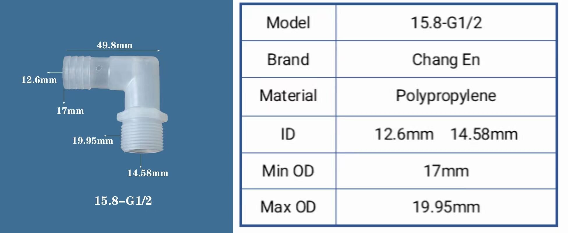 Chang En Cheap 1.6mm to 16mm 2 Way 90 Degree L Joint Coupling Plastic Air Hose Tubing Medical Elbow Connectors manufacture