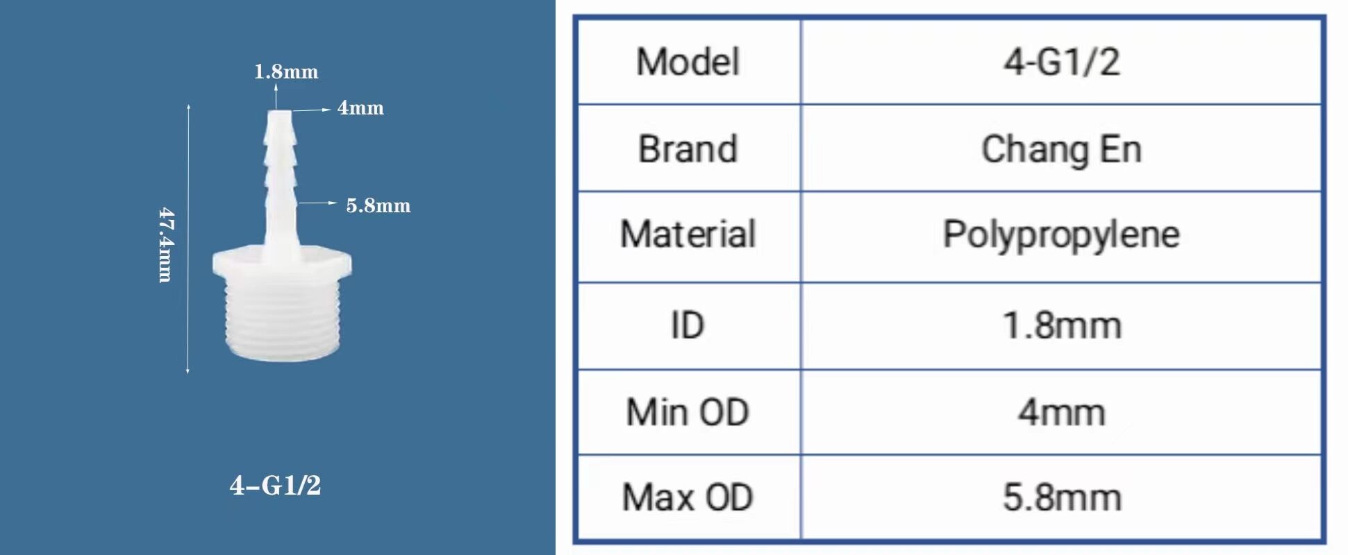 G1/2 Threaded English Screw Plastic PP Male Pagoda Quick Connect Fitting Polypropylene Straight Connector manufacture