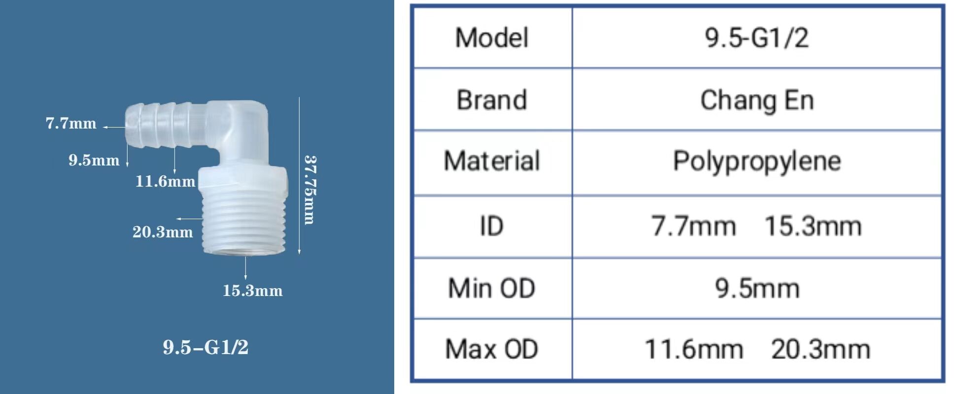 Chang En Cheap 1.6mm to 16mm 2 Way 90 Degree L Joint Coupling Plastic Air Hose Tubing Medical Elbow Connectors details