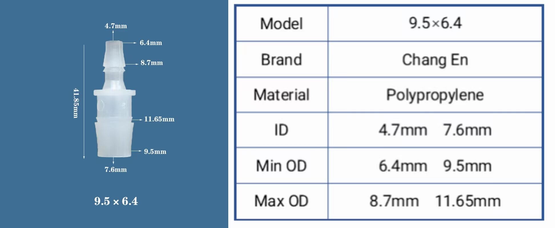 Flexible hose connector pp plastic straight through joint pipe reductor fittings details