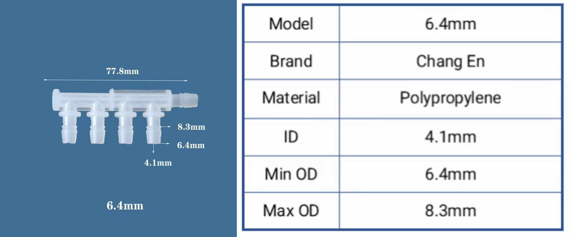 Chang En 4.8MM Five way joint Four way and five way plastic joint Food grade corrosion-resistant joints details