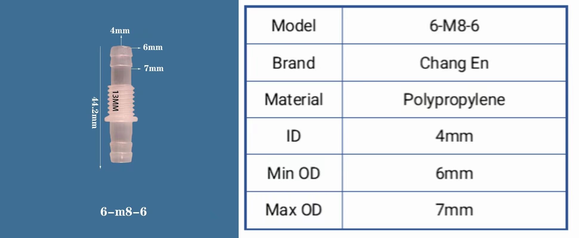 Chang En Straight connector Fixed threaded straight joint Straight hose plug details