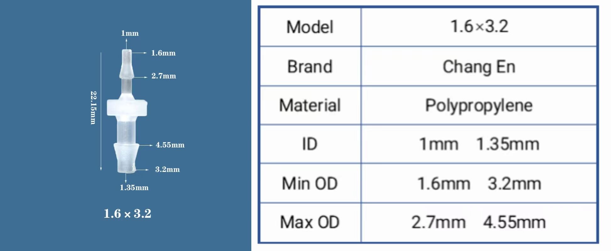 Flexible hose connector pp plastic straight through joint pipe reductor fittings details