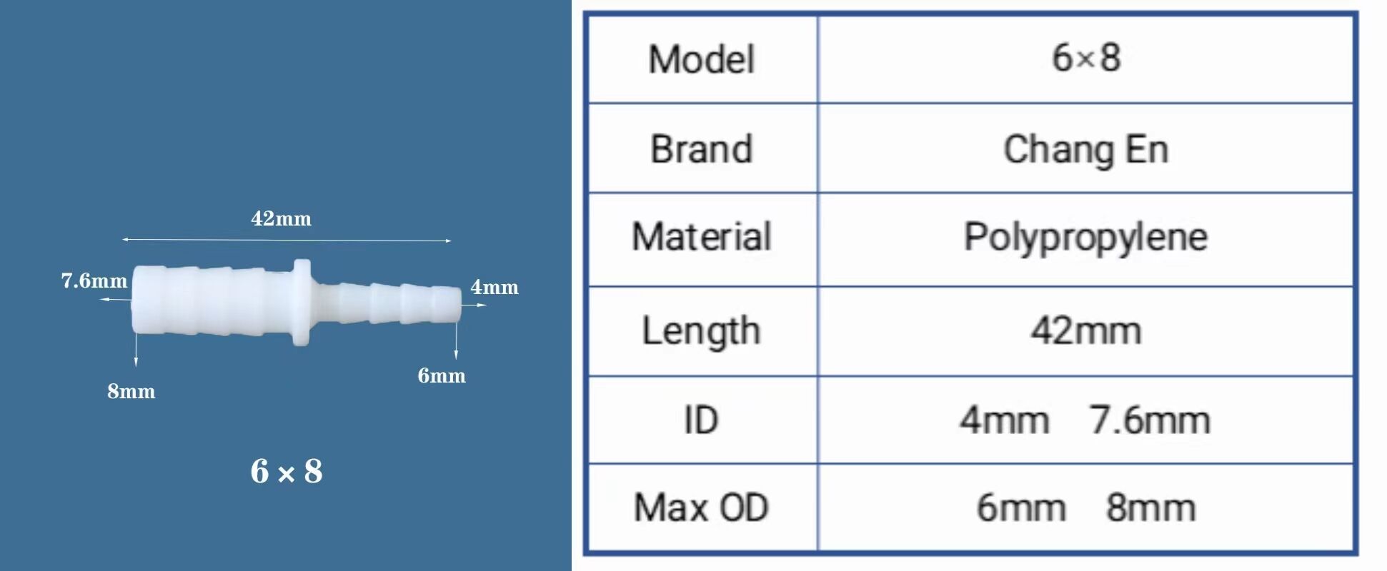 Corrosion resistance straight through connector hose reductor details