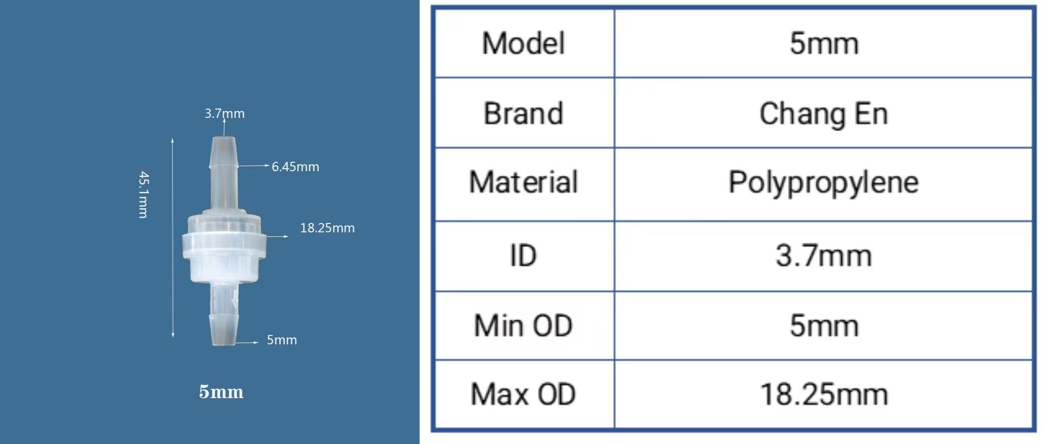 Chang En air check valve 4mm check valve ball check valve details