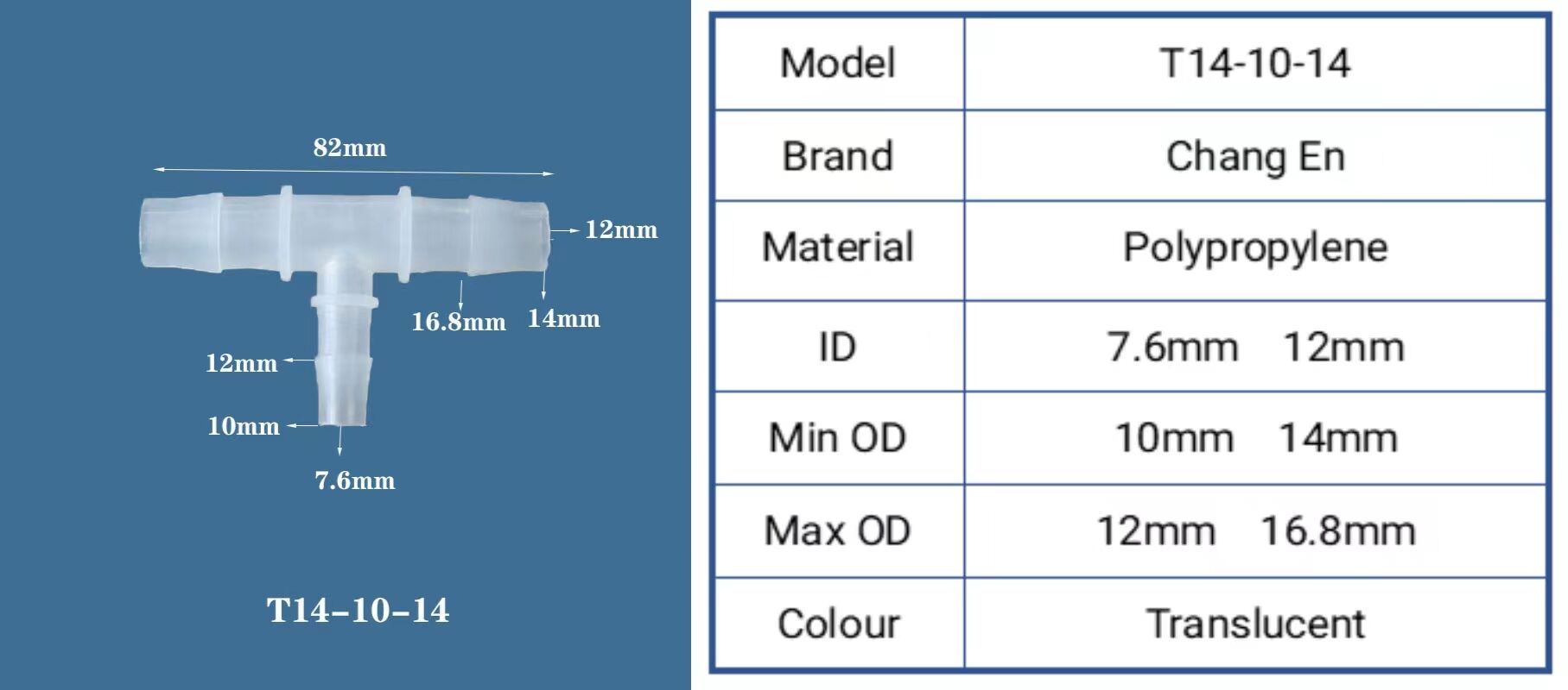 Chang En Medical 3 Ways Equal Reducer Tubing Barb Tee Joint Plastic Small Barbed Tube T Pipe Fittings supplier