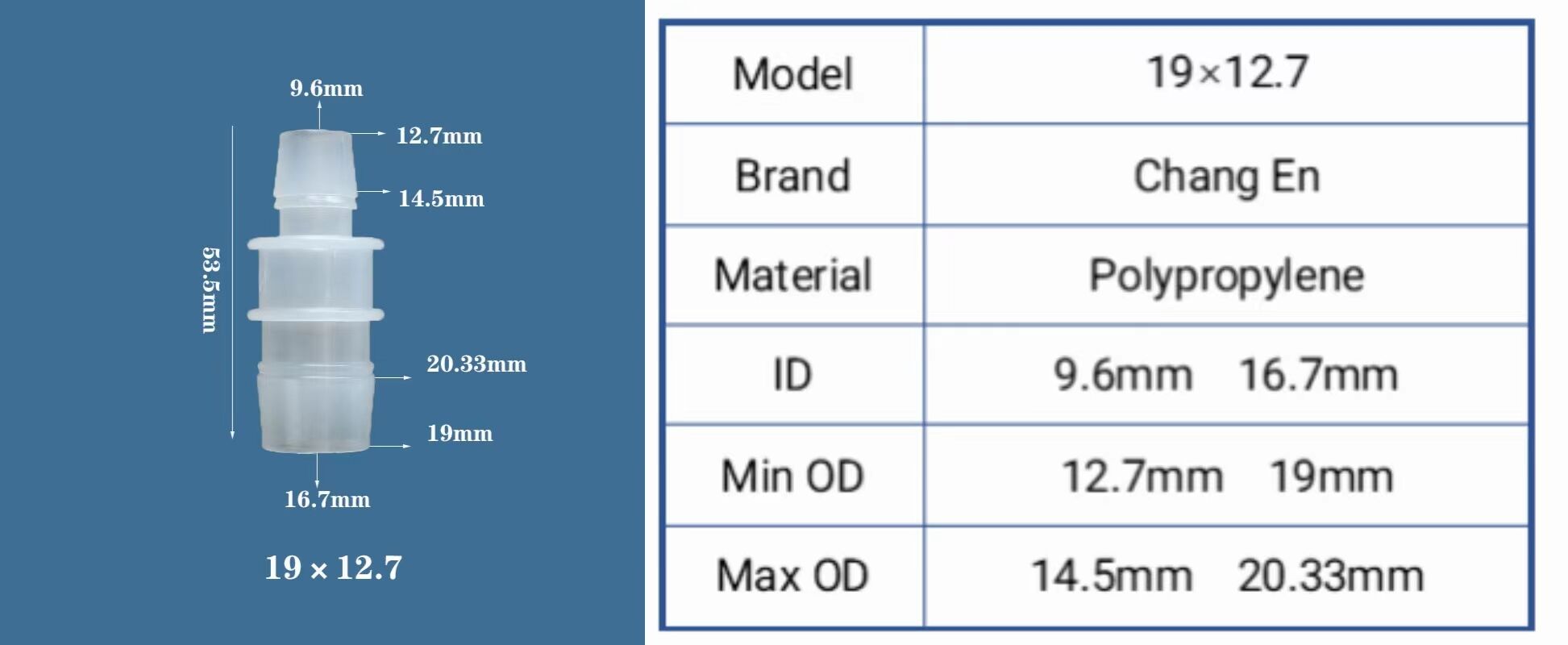 Chang En Variable diameter straight through Medical grade direct access Straight connector factory