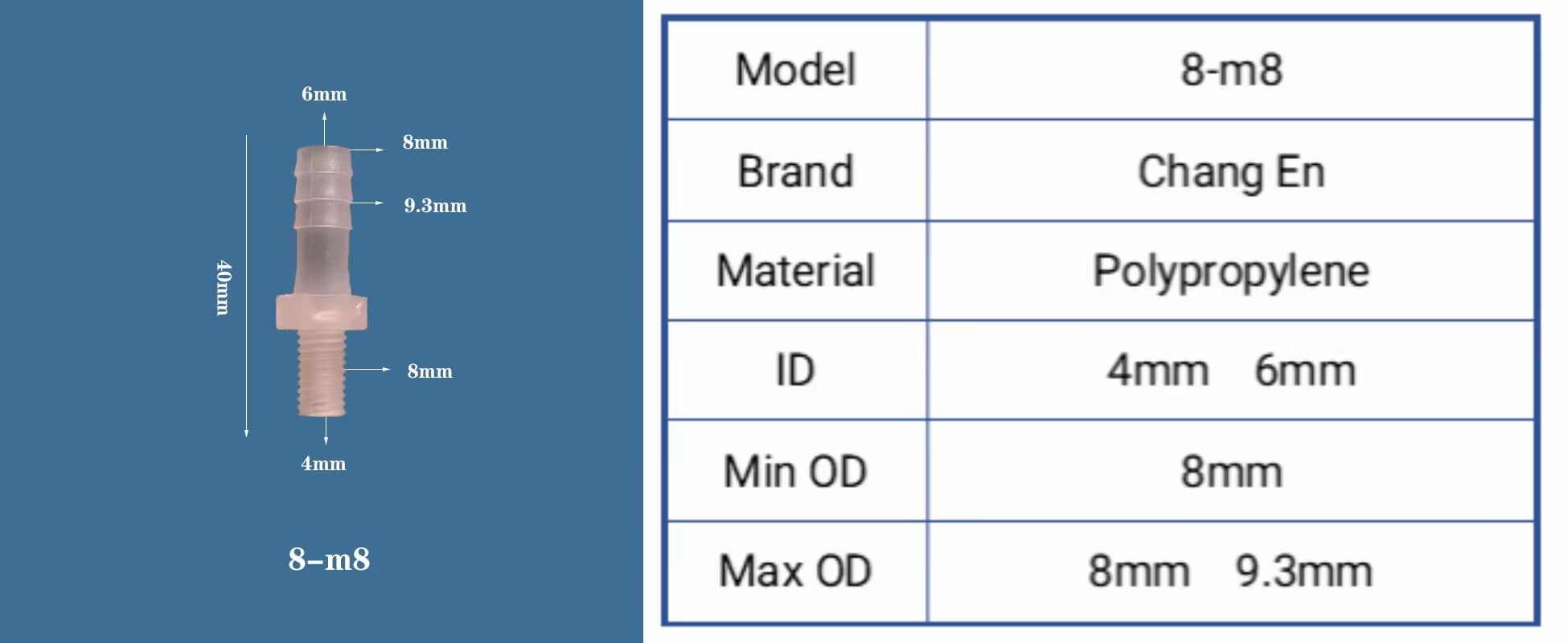 Plastic M5 Metric Male Female Thread to 1/4" Hose  Fitting Straight  Male Threaded Tube Connector factory