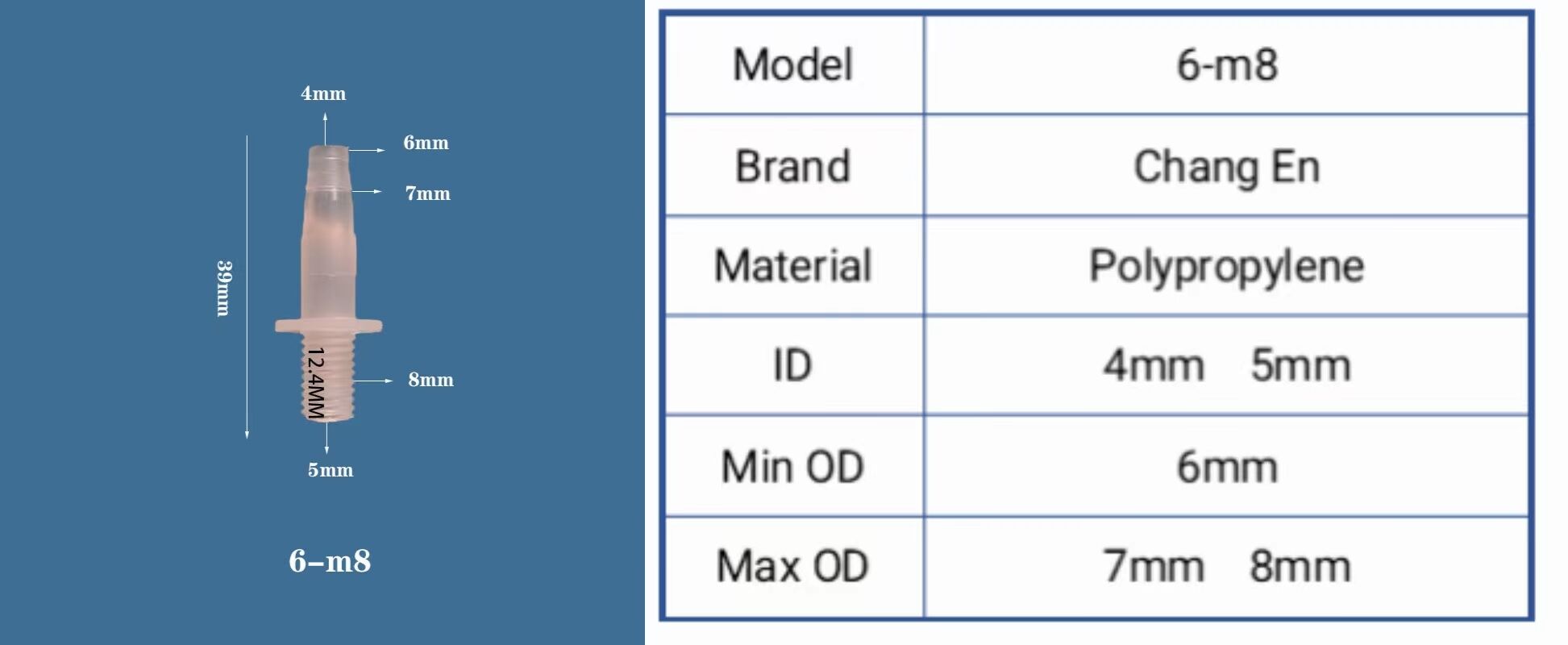 Plastic M5 Metric Male Female Thread to 1/4" Hose  Fitting Straight  Male Threaded Tube Connector details