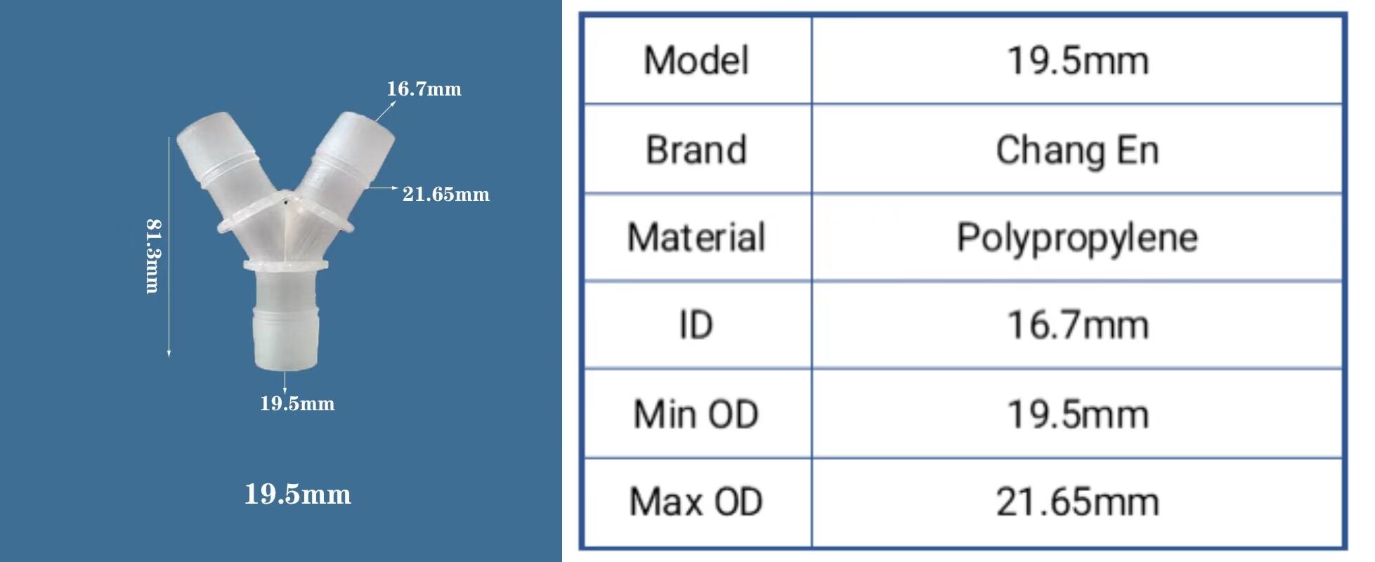 Plastic Wye Pipe Fitting Plastic Y Connector Tube ID 9.5mm Equal Barb Y Shape 3 Ways Hose Barbed Tube Connector For Fluid Dispen factory