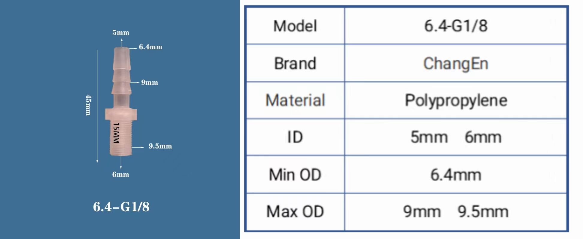 Chang En Plastic PP Male Thread Pagoda Straight Connector Quick Connect Fitting OEM Customizable Smooth Polypropylene Plug Head manufacture