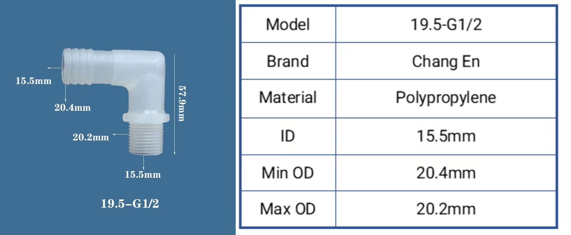 Chang En Cheap 1.6mm to 16mm 2 Way 90 Degree L Joint Coupling Plastic Air Hose Tubing Medical Elbow Connectors manufacture