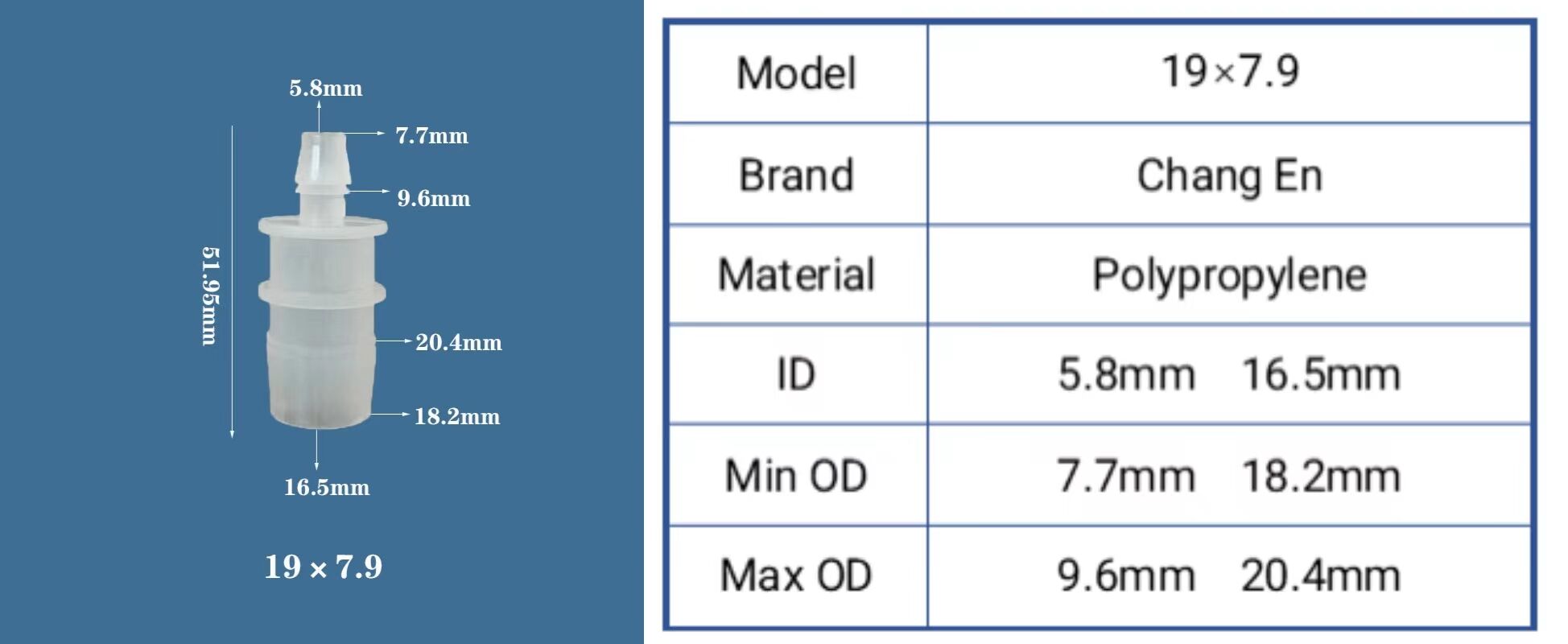 Chang En Variable diameter straight through Medical grade direct access Straight connector supplier