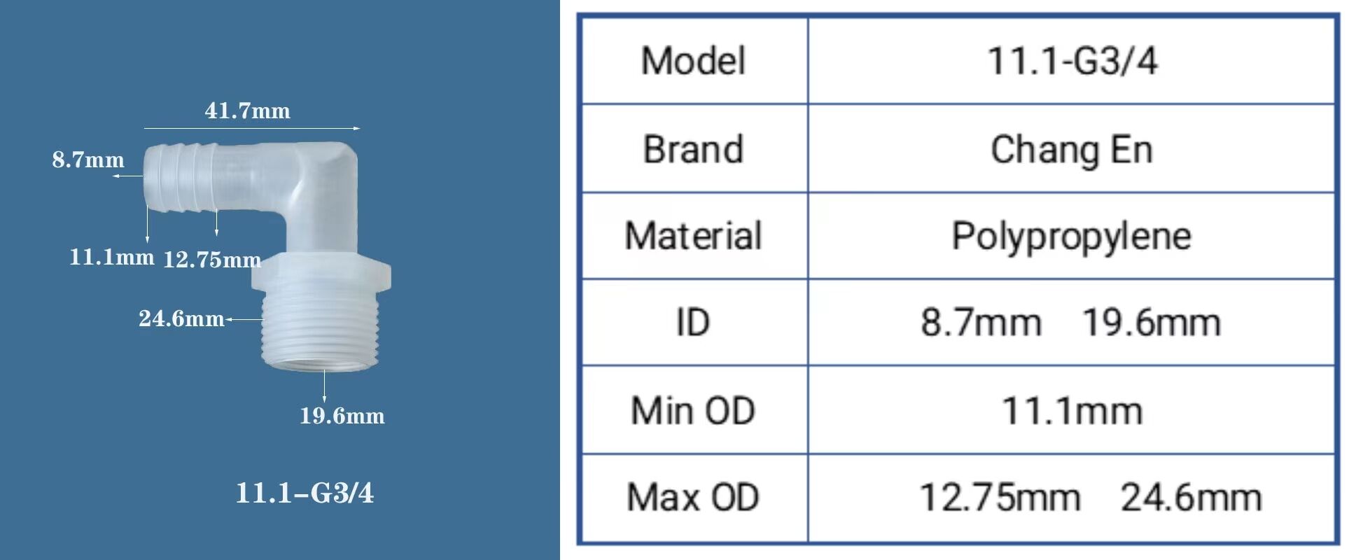 Chang En  threaded joint Pagoda faucet PP material Hose connector details