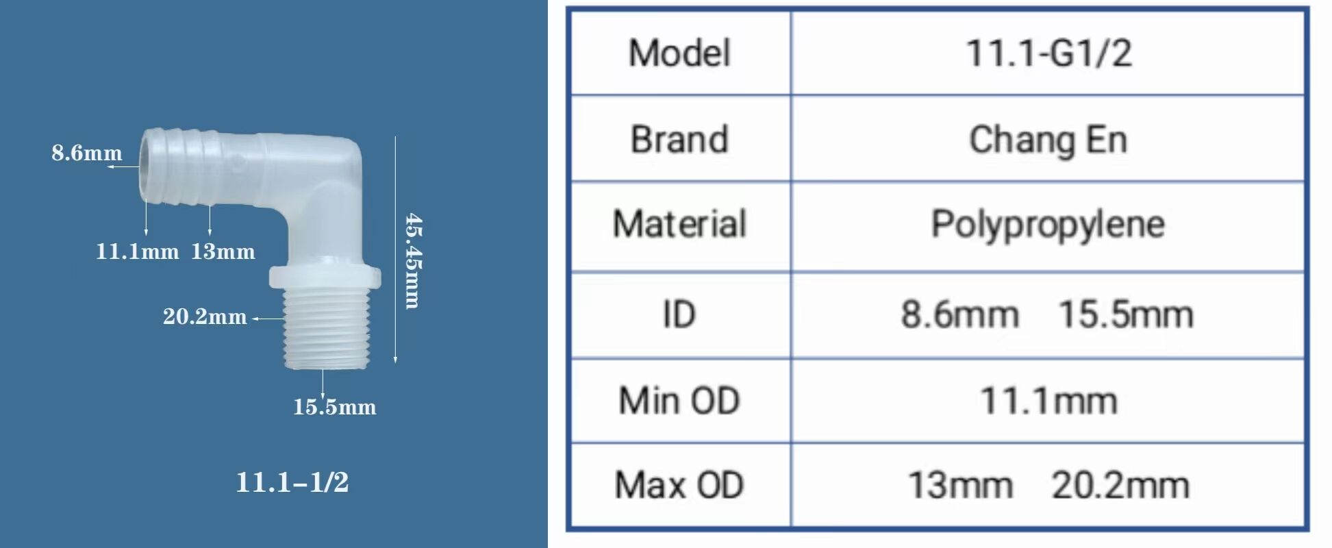 Chang En Cheap 1.6mm to 16mm 2 Way 90 Degree L Joint Coupling Plastic Air Hose Tubing Medical Elbow Connectors factory