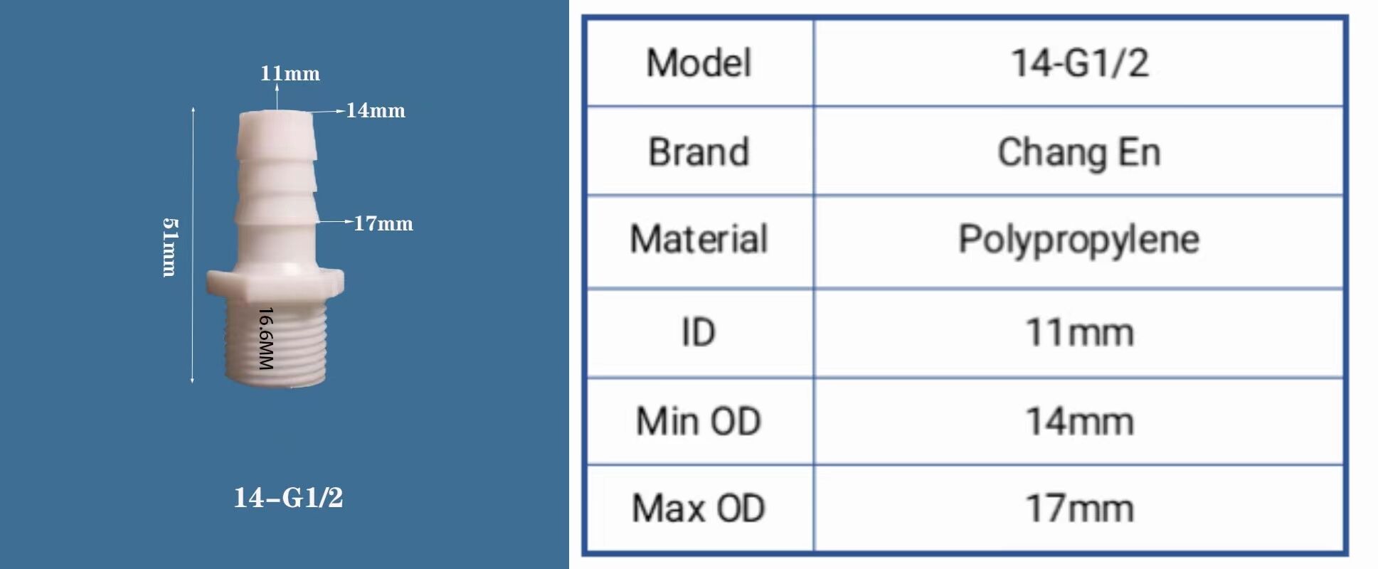 G1/2 Threaded English Screw Plastic PP Male Pagoda Quick Connect Fitting Polypropylene Straight Connector manufacture