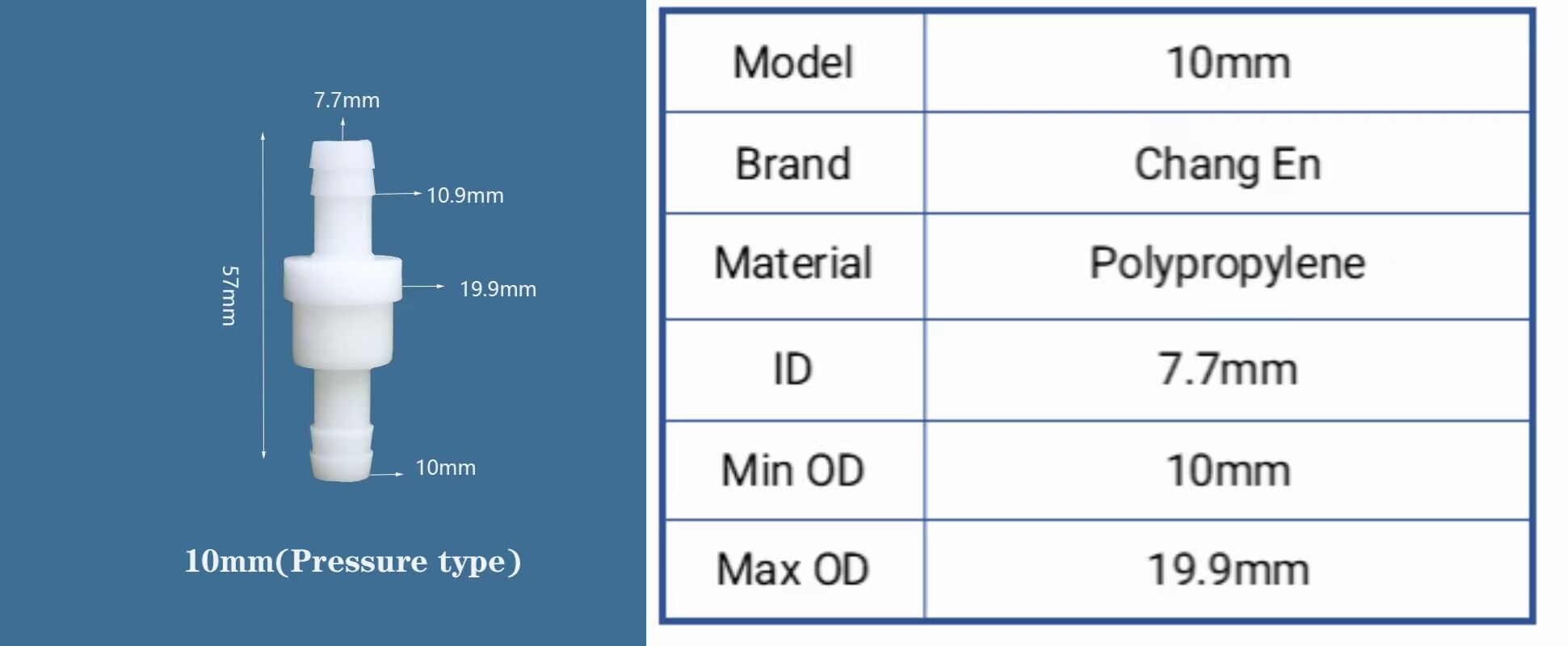 Small 3/32 Inch to 3/8 Inch Barbed Plastic One Way Non-return Diaphragm Check Valve details