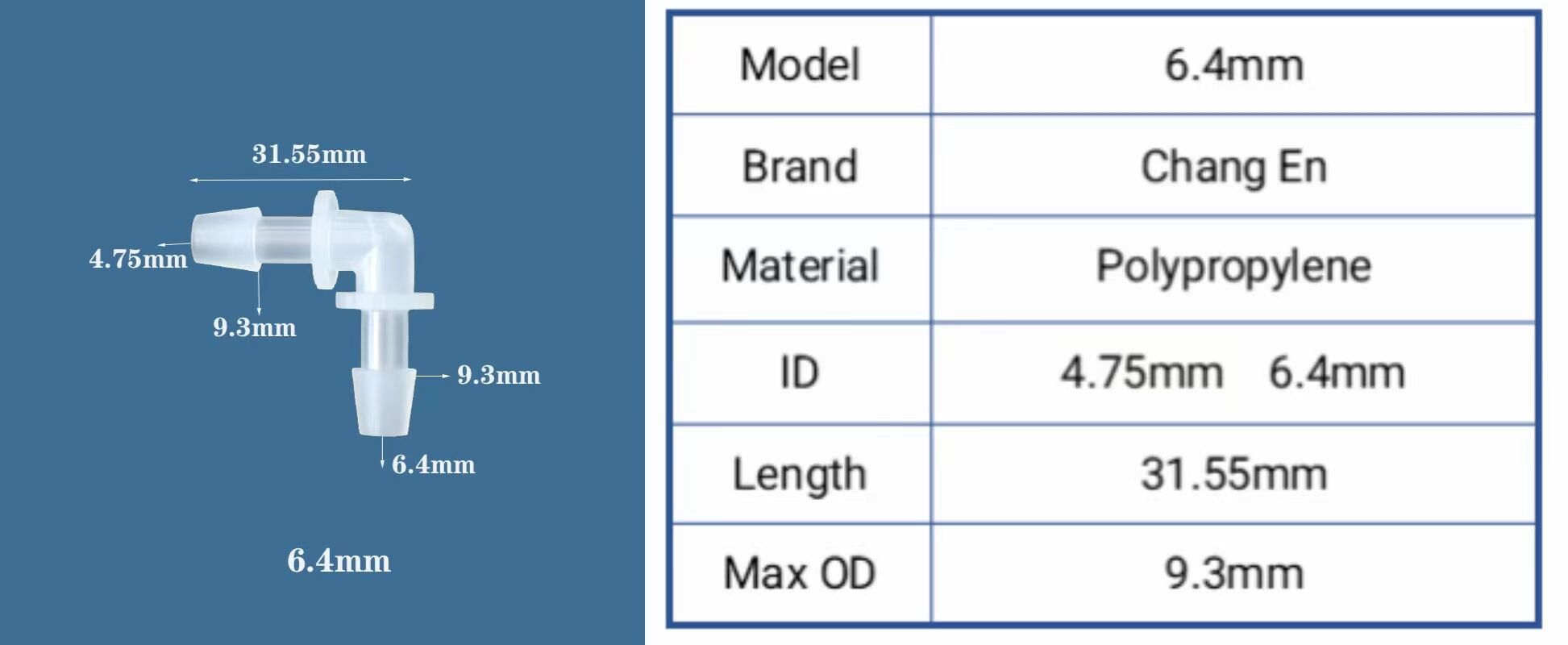 Changen angle head Right angle elbow hose connector Food grade bending details