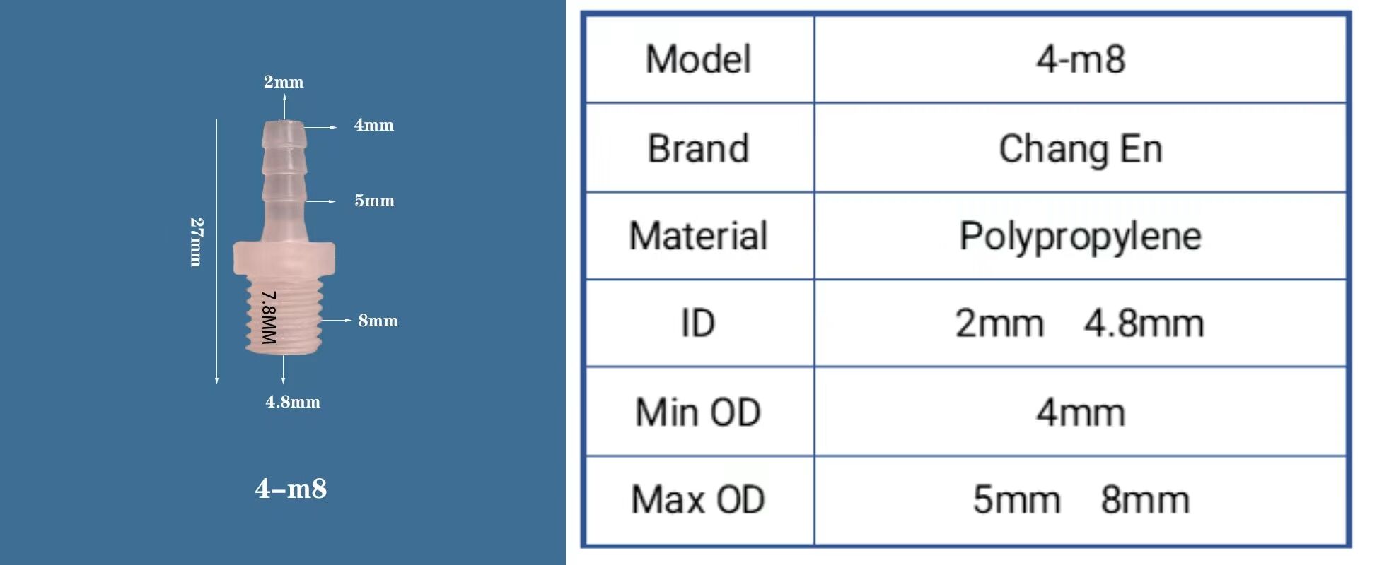 Plastic M5 Metric Male Female Thread to 1/4" Hose  Fitting Straight  Male Threaded Tube Connector manufacture