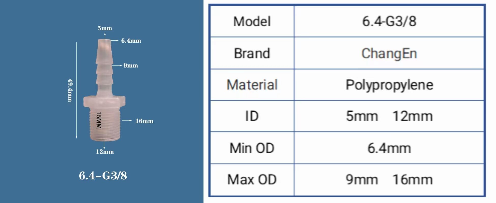 G3/8 Thread Plastic PP Male Pagoda Quick Connect Fitting Straight Connector for Pipe Applications with OEM and ODM Support details