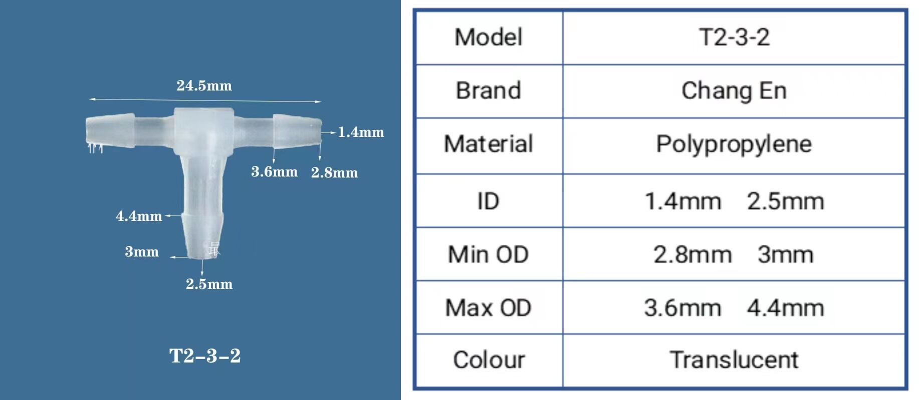 Chang En Medical 3 Ways Equal Reducer Tubing Barb Tee Joint Plastic Small Barbed Tube T Pipe Fittings supplier