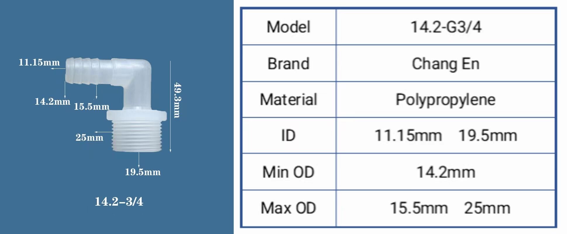 Chang En  threaded joint Pagoda faucet PP material Hose connector manufacture