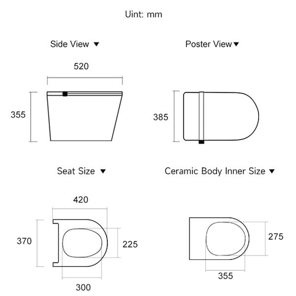 With no visible pipes or water tank, the wall toilet is effortless to maintain and keep clean.