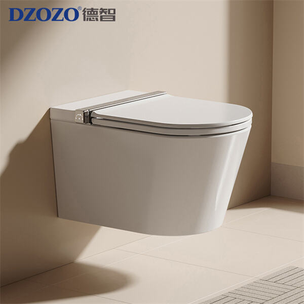 Say Goodbye to Clutter with the Sleek Wall-Mounted Commode and Flush Tank Built to Save Space.
