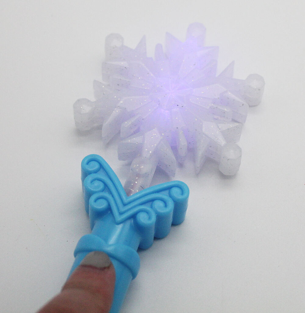 Promotional Plastic Toy Electric Snowflake Light-Up Wand Toy With Sound Light For Kids details