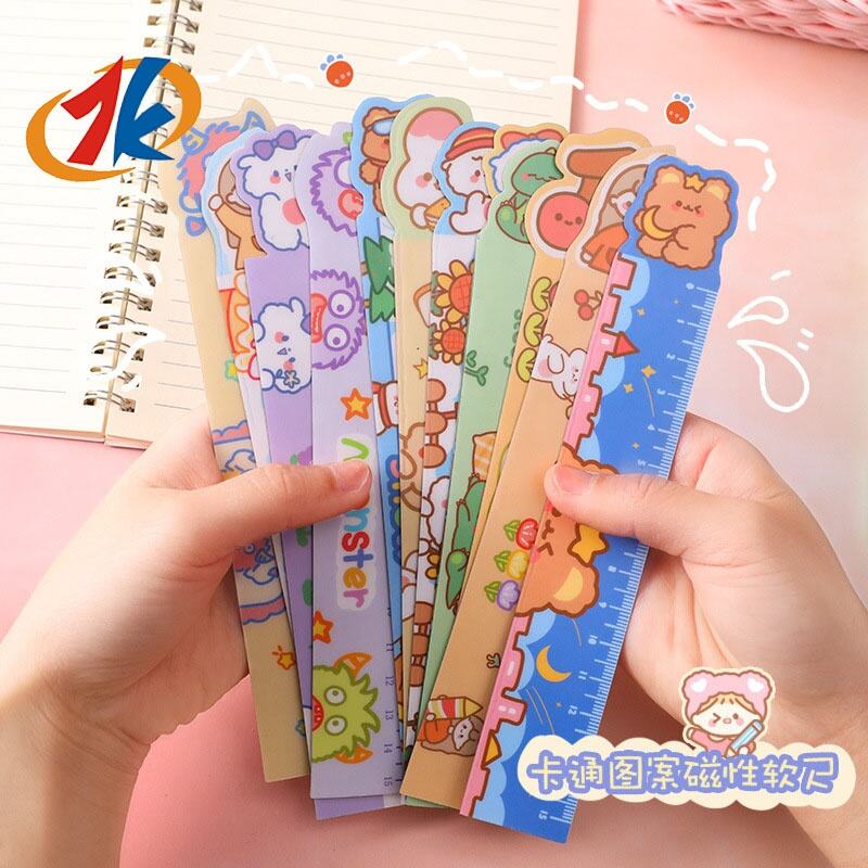 2024 new cute cartoon animal soft ruler flexible magnetic straight ruler drawing measuring tool stationery toys factory