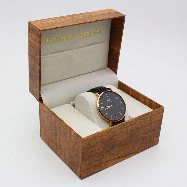 Nuevo caliente 100% inspección completa OEM acepta la impresión elegante personalizado caja de reloj