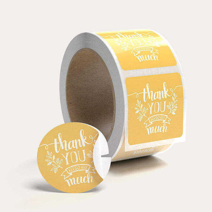 Vinyl Product Sealing PVC Waterproof Etiquetas Paper Thank You 'Stiker' Logo Printed Custom Private Packaging Label Sticker