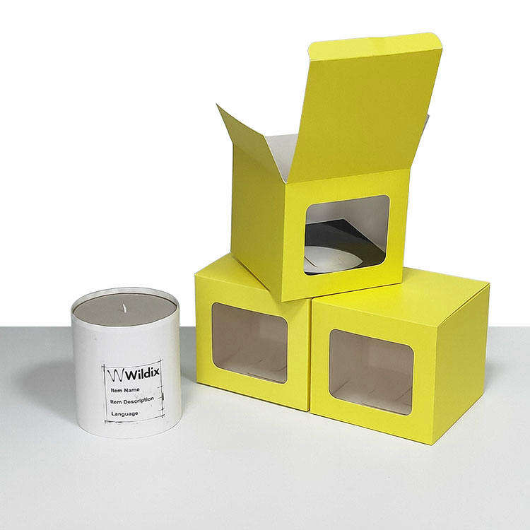 Wholesale Cheap Plain Square Paper Candle Box With Window