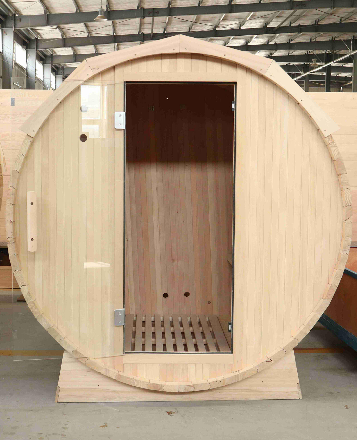 product odm oem 2025 traditional cedar dry steam sauna circle sauan for 4 person-2