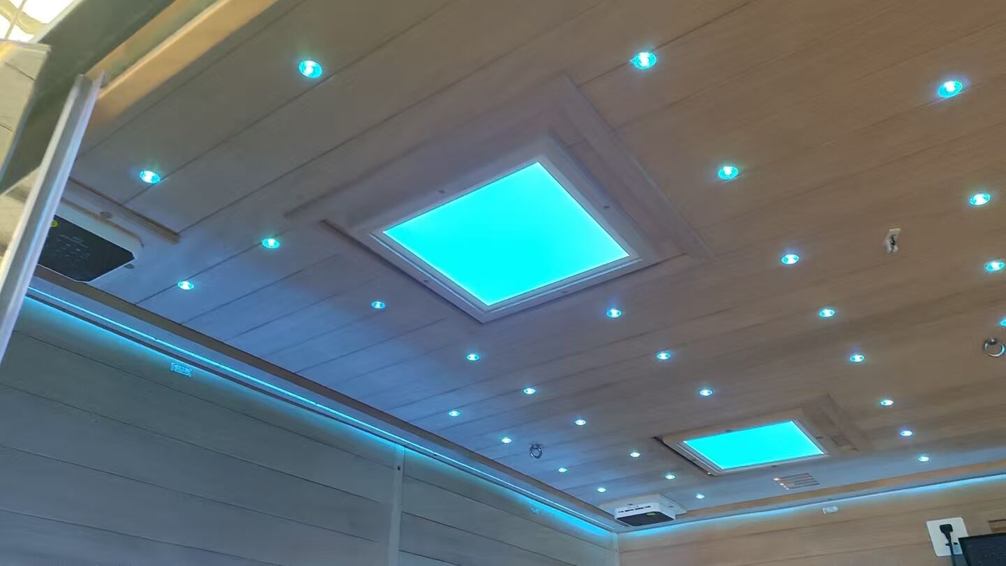 product saa fsc emc certified modern electric heating hemlock solid wood gym sauna outdoor room with fitness equipment oem custom-4