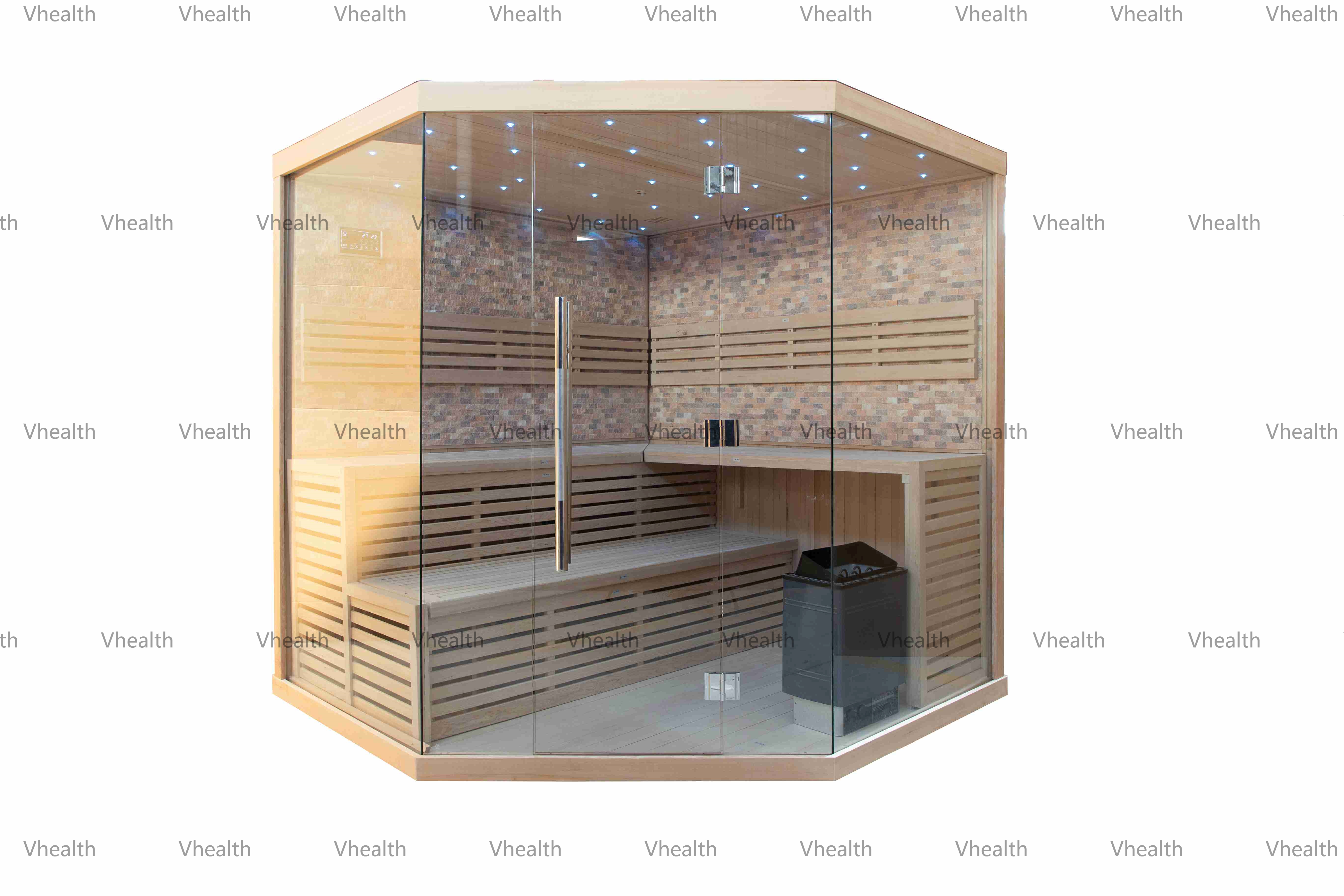 product classic modern design 3 4 person solid wood cedar dry steam sauna room infrared indoor hammam with fashionable style-3