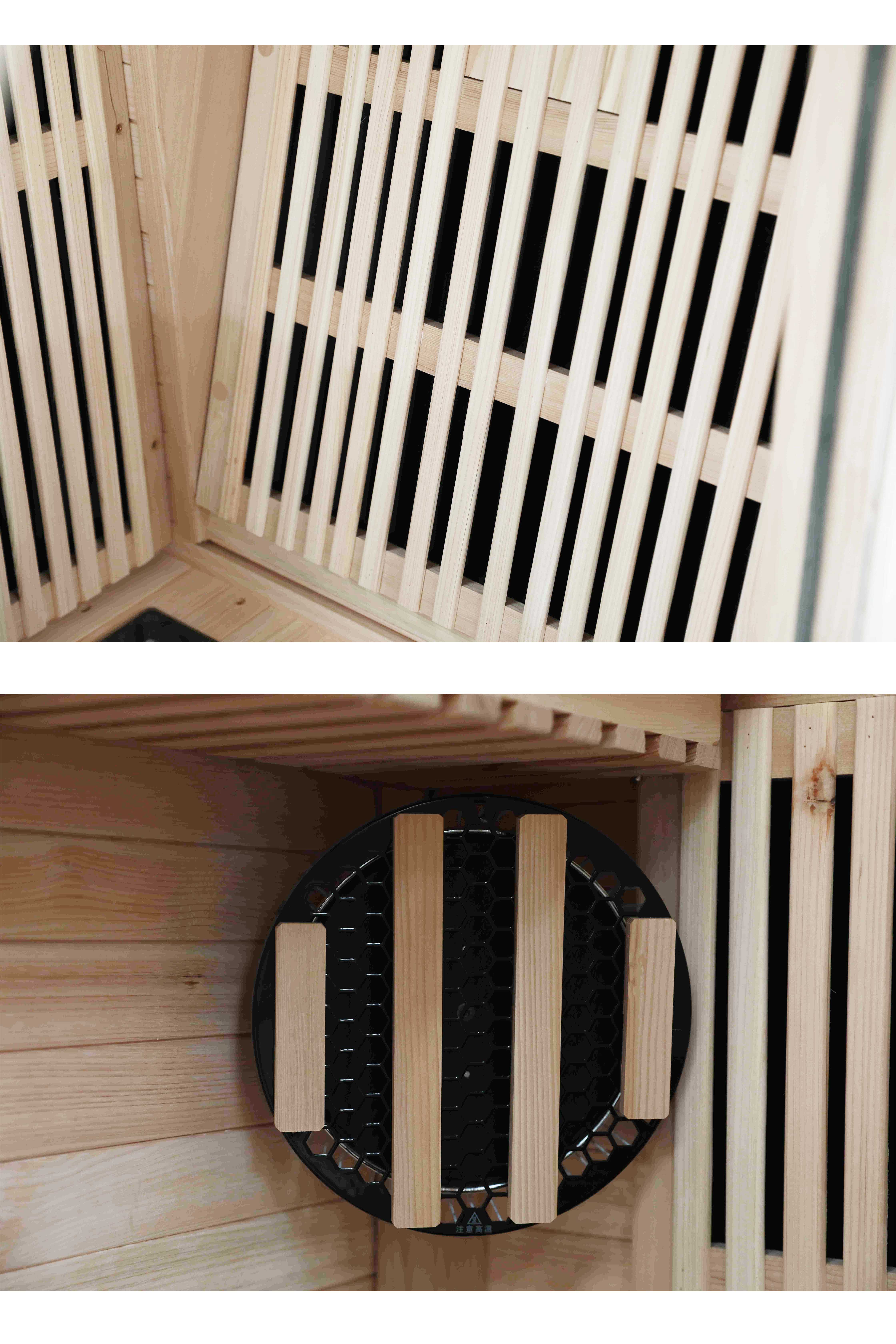 product modern portable infrared sauna room odm oem solid hemlock wood for small space electric heating appliance for apartment use-6