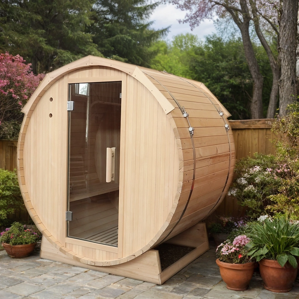product odm oem 2025 traditional cedar dry steam sauna circle sauan for 4 person-1