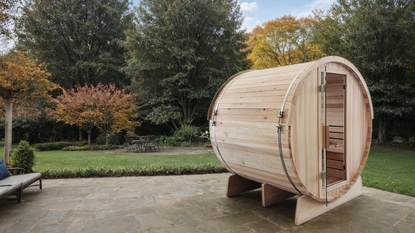 product solid wood hemlock sauna barrel sauna outdoor sauna for sale with custom private label-1