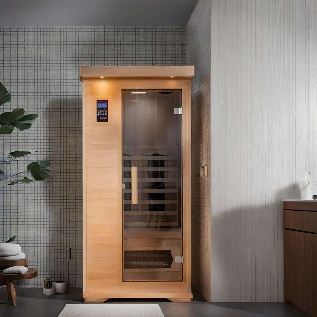 2024 Vhealth Special Offer One Person Far infrared Sauna Room Hemlock Sauna Room supplier