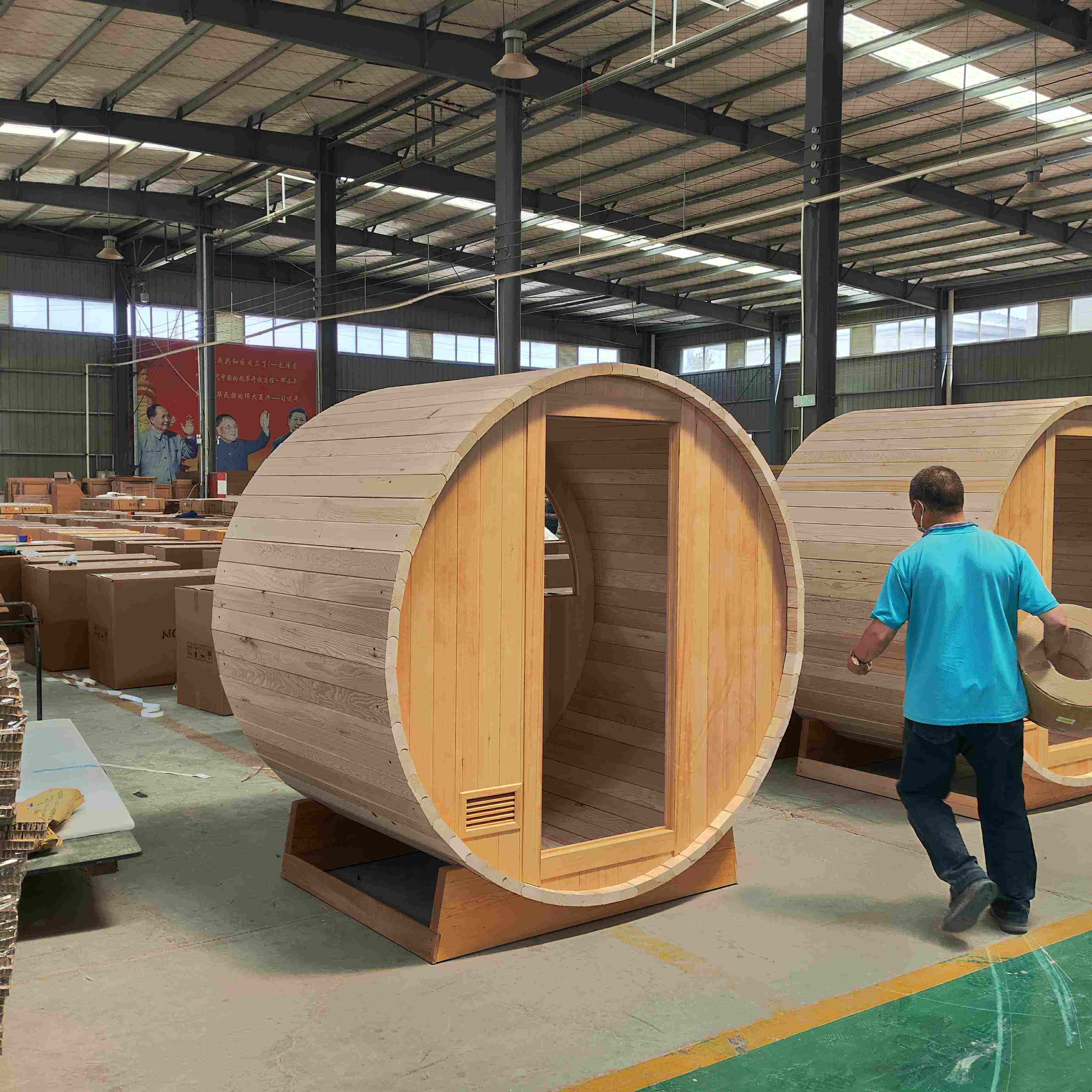 product modern outdoor sauna room barrel sauna room dry steam sauna  harvia stove-4