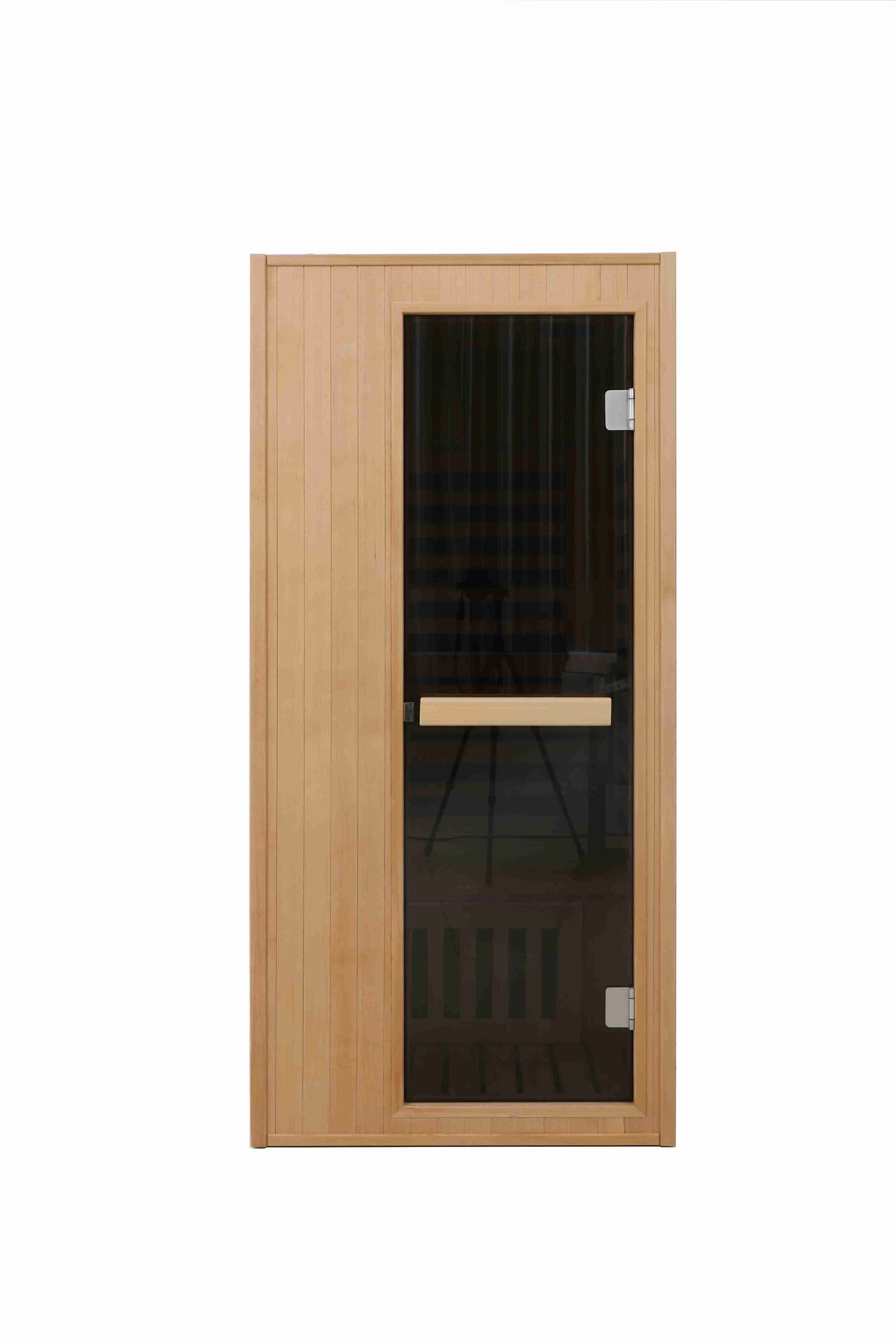 product vhealth modern solid wood electric far infrared carbon panel sauna room with transom windows for 1 person-8