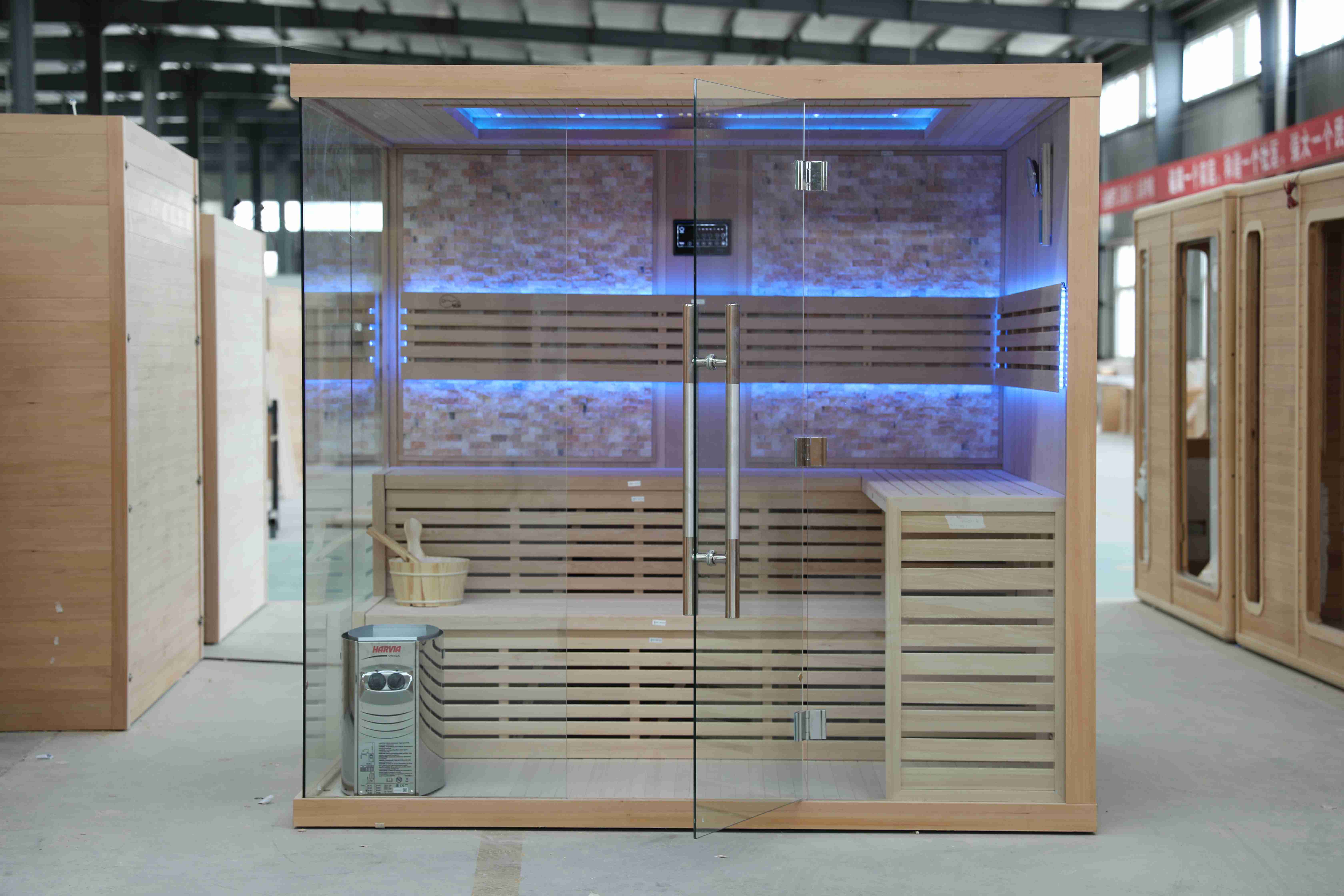 product solid wood 4 person dry steam sauna harvia stove dry sauna room indoor sauna room-2