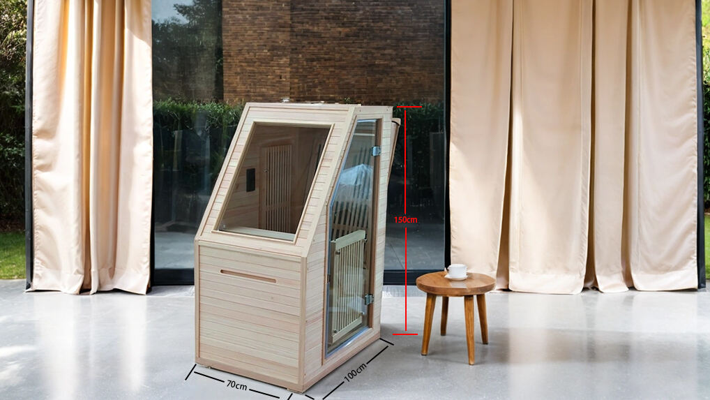product modern portable infrared sauna room odm oem solid hemlock wood for small space electric heating appliance for apartment use-1