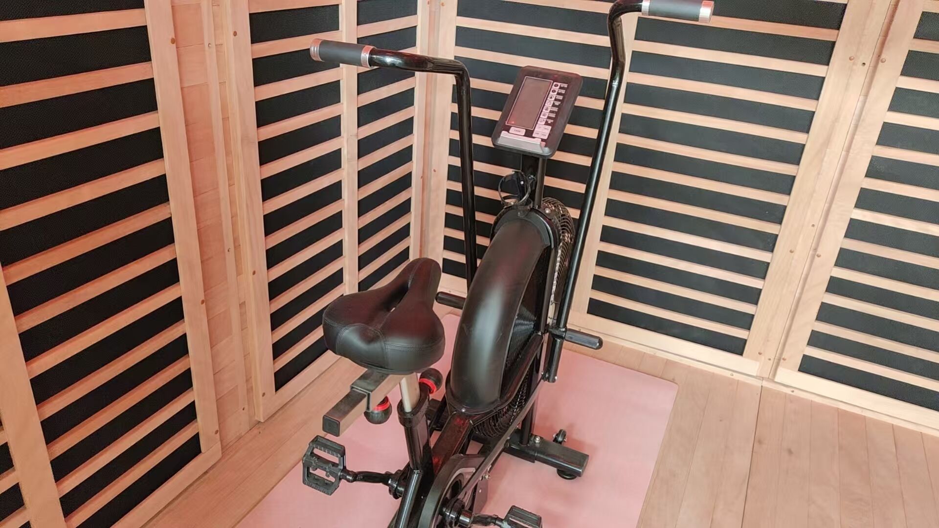 product saa fsc emc certified modern electric heating hemlock solid wood gym sauna outdoor room with fitness equipment oem custom-7